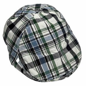Gymboree Boys Preppy Plaid Golf Hat 4T-5T Cabbie Newsboy Blue Green White